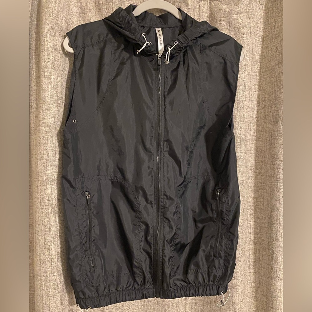 Fabletics Black Hooded Vest- XS